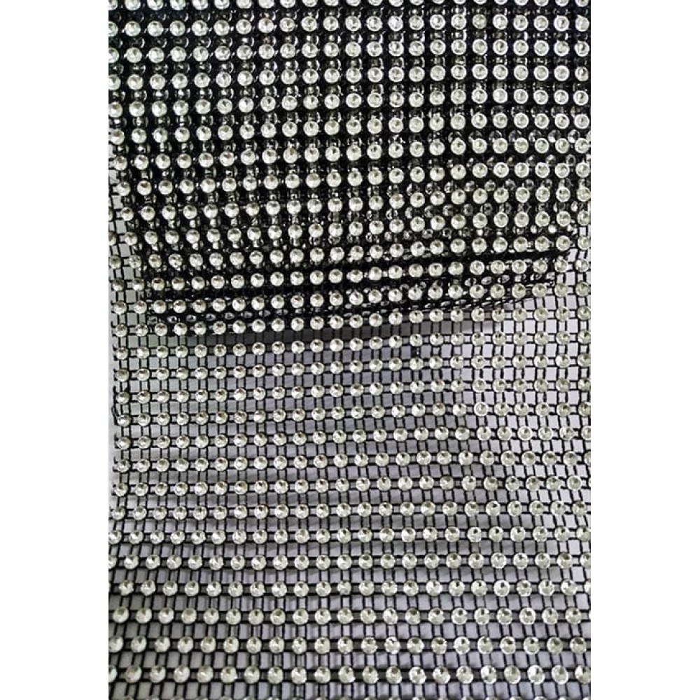 Лента с имитацией камней черная, 1 м