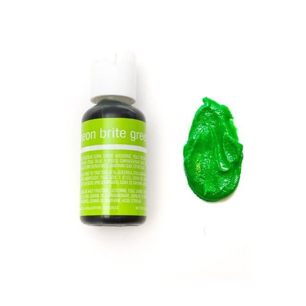 Гелевий барвник Chefmaster Neon Brite Green/Яскравий зелений, 20 г