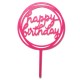 Топер пластиковий Happy Birthday рожевий